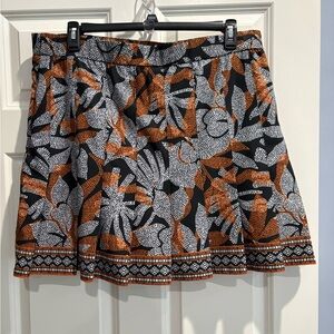 Chico's Black and Orange A-Line Skort, Size 3(16)
